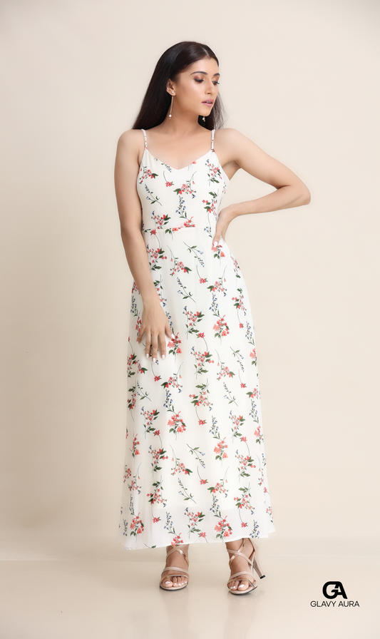 Floral Strappy Dress - Party Wear