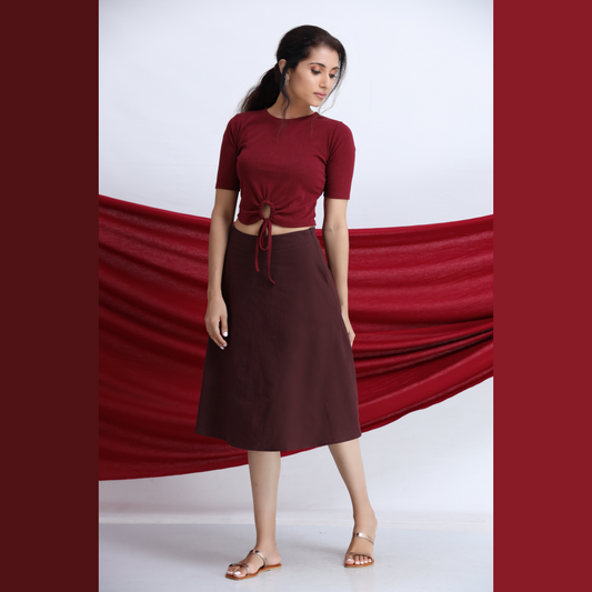 Basic Linen Midi Skirt